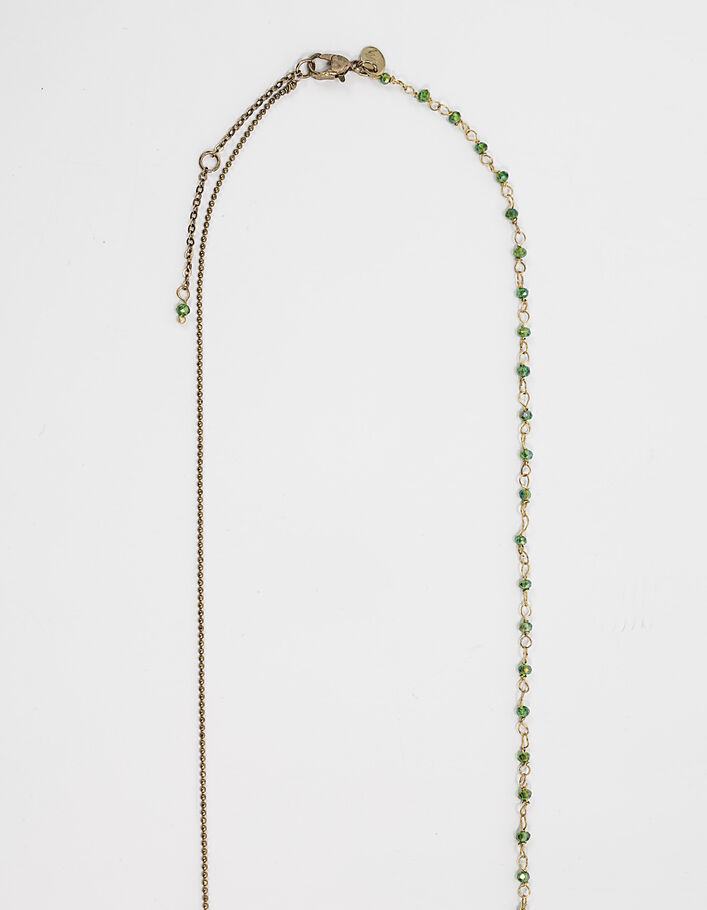 Women’s emerald green stone bead long necklace - IKKS