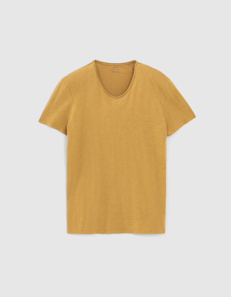 Grijsgroen T-shirt De Essential biokatoen V-hals Heren-5
