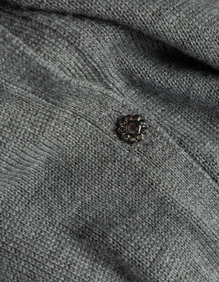Cárdigan gris punto reversible mujer-3 Cárdigan gris punto reversible mujer-3