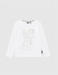 Camiseta blanco bordado Bebé Yoda IKKS - STAR WARS™ niña-1