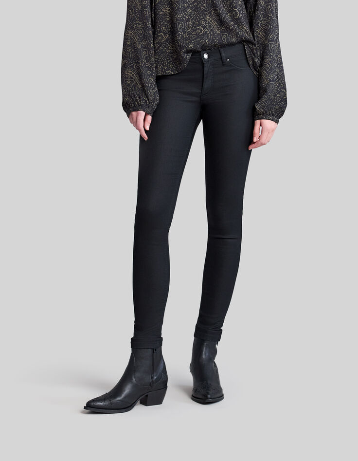 JEGGING noir glossy taille basse femme-2