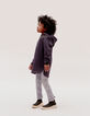 Girl's navy organic cotton black cut-out sweatshirt dress-2