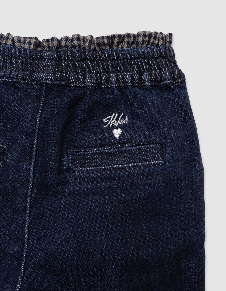 Marine jeans ceintuur pied-de-poule babymeisjes-5 Marine jeans ceintuur pied-de-poule babymeisjes-5