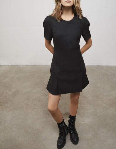 Kurzes, schwarzes Metallic-Damenkleid - IKKS