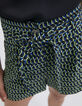 Shorts tiro alto negros estampado gráfico mujer-4