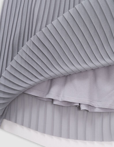 Robe argentée plissée manches tulle plumetis fille - IKKS