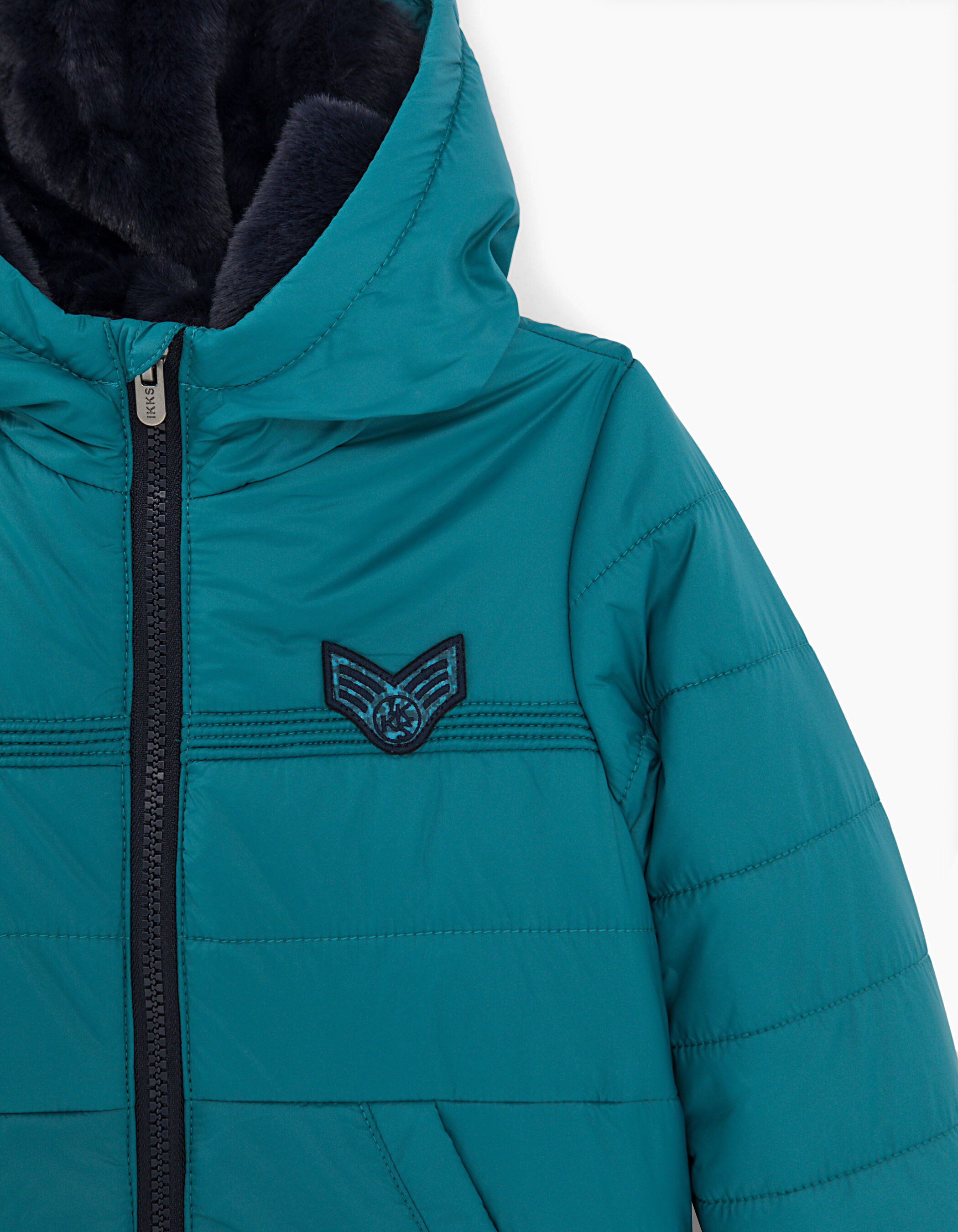 turquoise padded coat