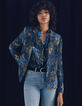 Veste tailleur en crêpe imprimé floral tropical femme-7