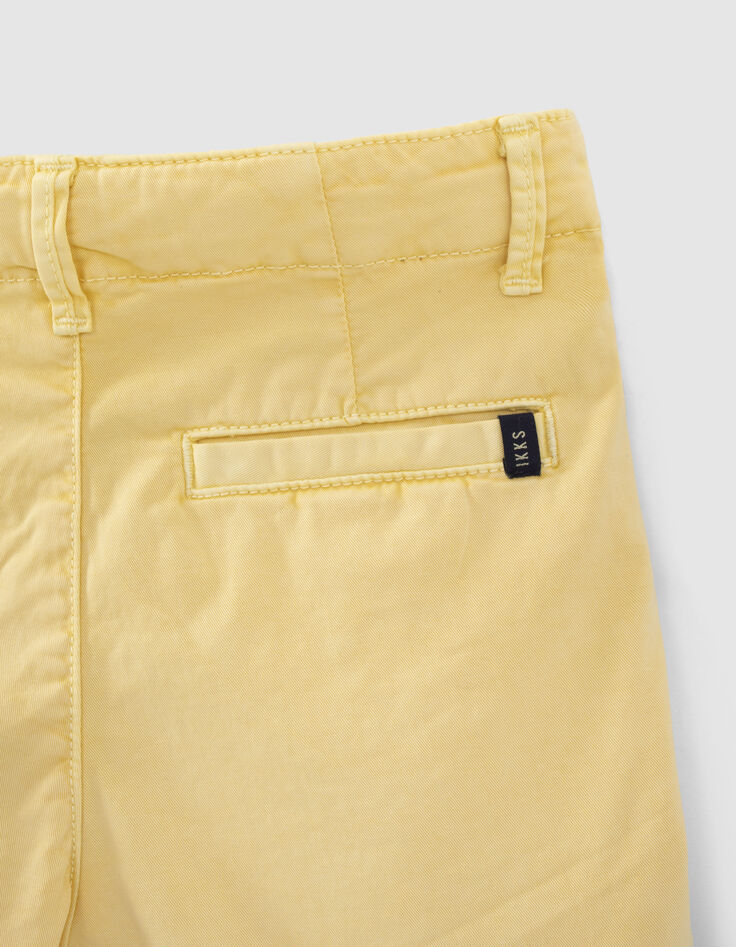 Boys’ light yellow chino Bermuda shorts-6