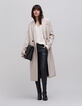 Women’s ecru pure cashmere knit V-neck sweater-6