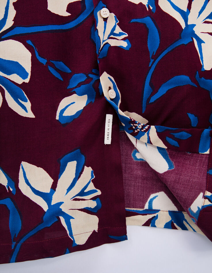 Men’s burgundy XL flower print REGULAR shirt-4