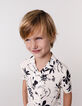 Boy's ecru maxi astro print shirt-1