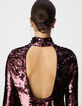Robe bordeaux tout sequins dos nu Femme-5 Robe bordeaux tout sequins dos nu Femme-5