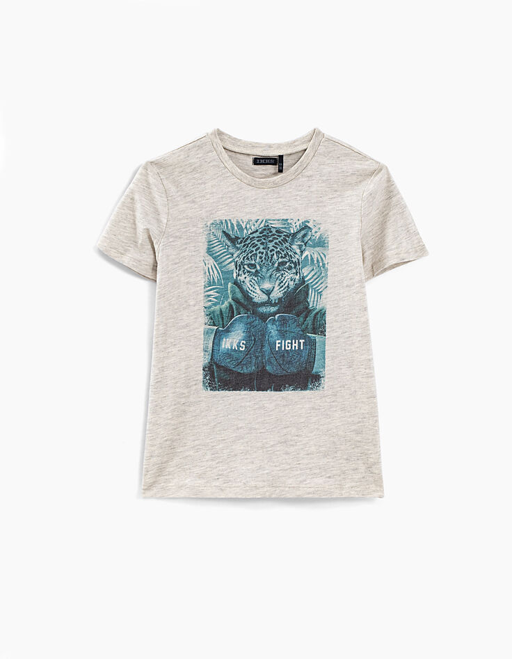Gechineerd mastiek T-shirt luipaard-bokser jongens -1