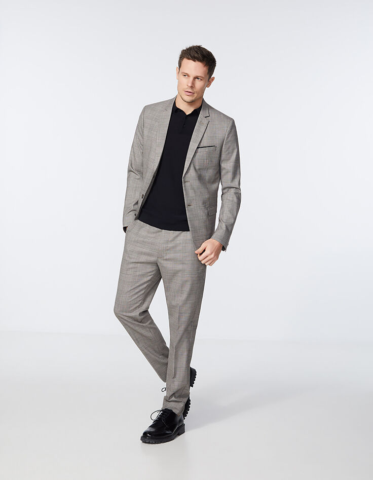 Polo negro de punto fino para hombre-7