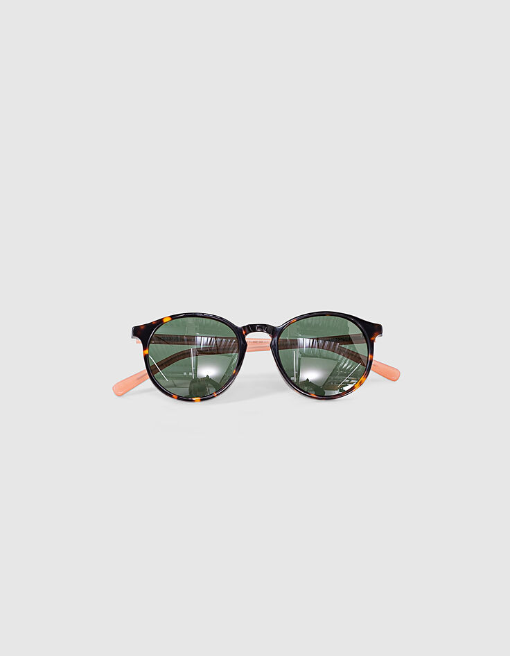 Lunettes solaires mixtes à écailles branches abricot-5