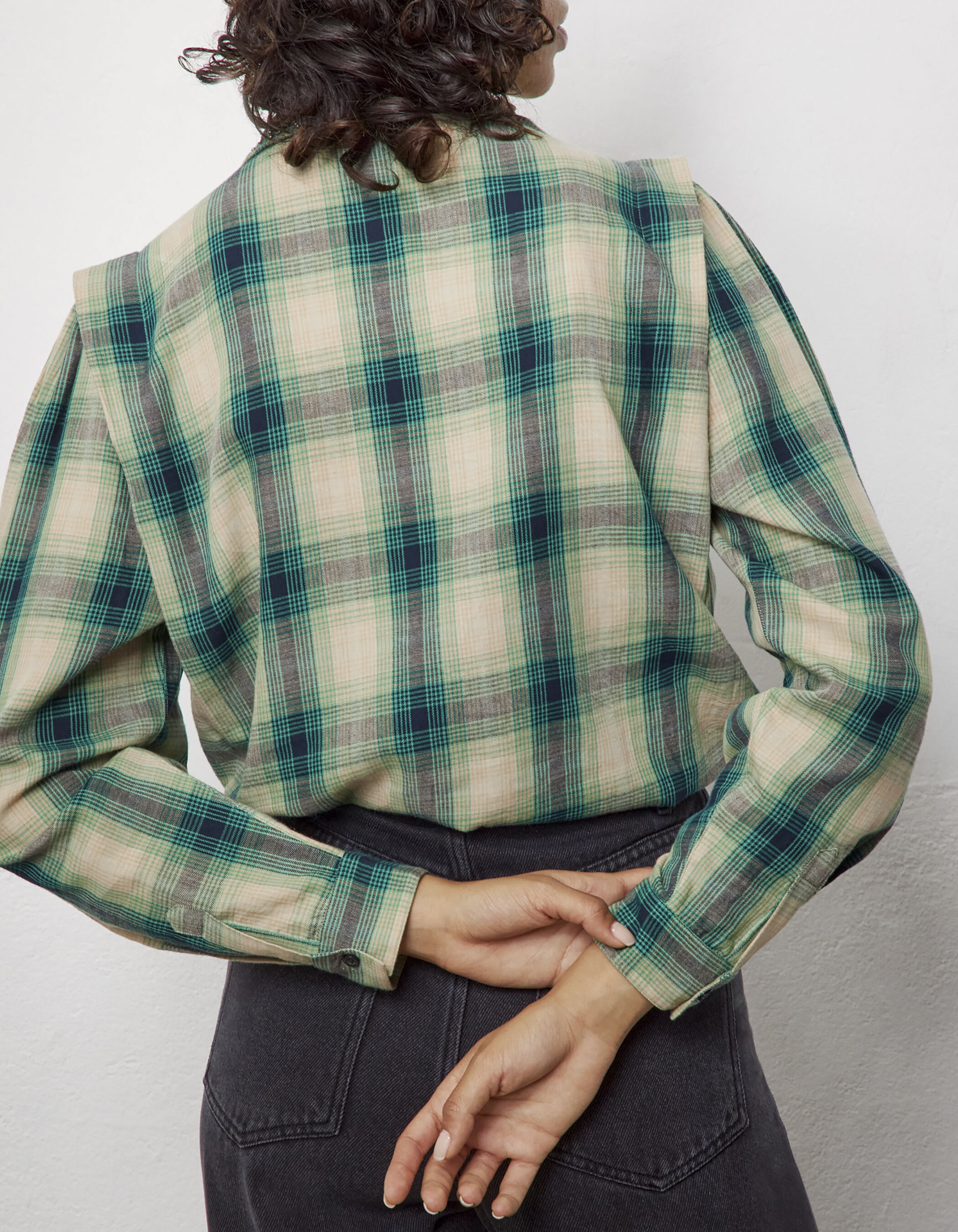 Geruit overshirt store dames groen