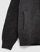 Gem&ecirc;leerd antracietgrijs vest tricot mouwen jongens-5