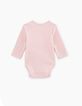 Body rose pâle à personnaliser en coton bio bébé-3