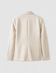 Veste de tailleur beige motif rayures tennis Femme-9