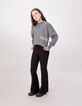 Pantalon FLARE noir avec plis-nervures fille-1