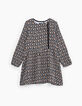Zwarte 2-in-1 jurk met kasjmierprint en sweater meisjes-2