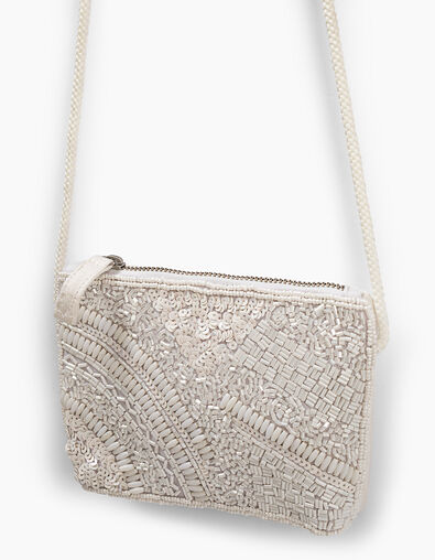 Sac à main blanc optique brodé perles fille - IKKS