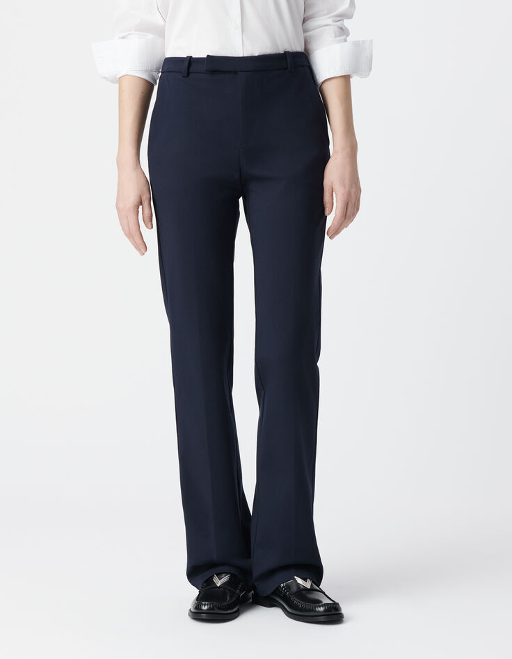 Marine geklede flare broek milanotricot Dames-7