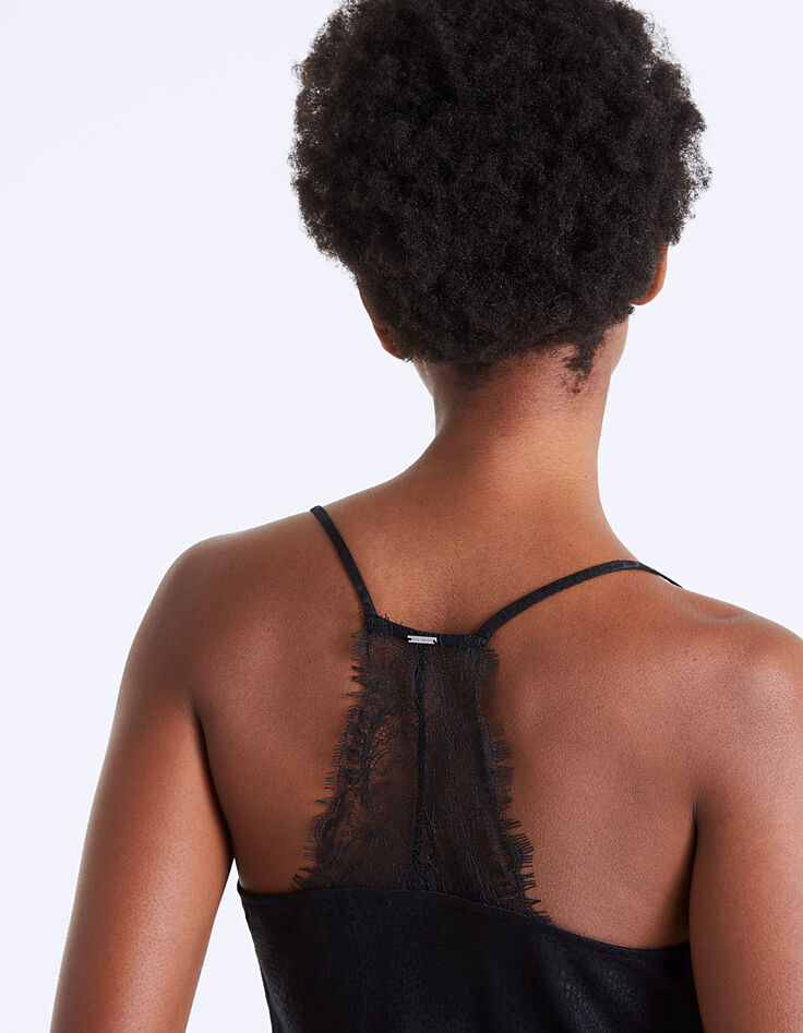 Caraco en jacquard python dentelle dos femme-5