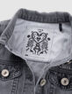 Veste en jean gris broderies ethniques fille-8