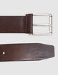 Ceinture coloris brun laquée cuir certifié Homme-2