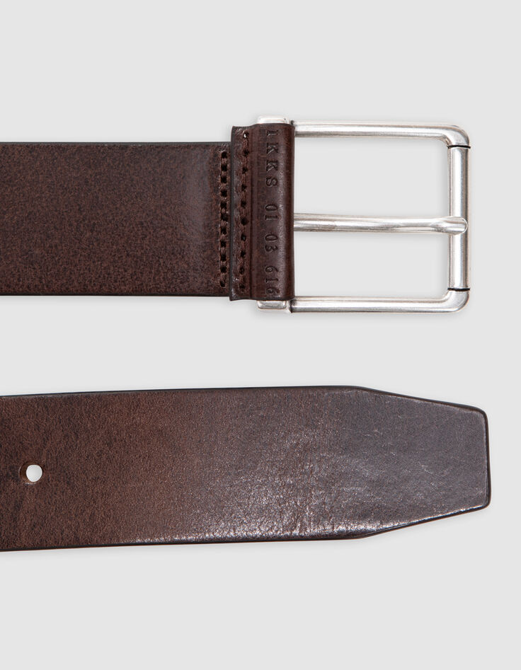 Ceinture coloris brun laquée cuir certifié Homme-2 Ceinture coloris brun laquée cuir certifié Homme-2