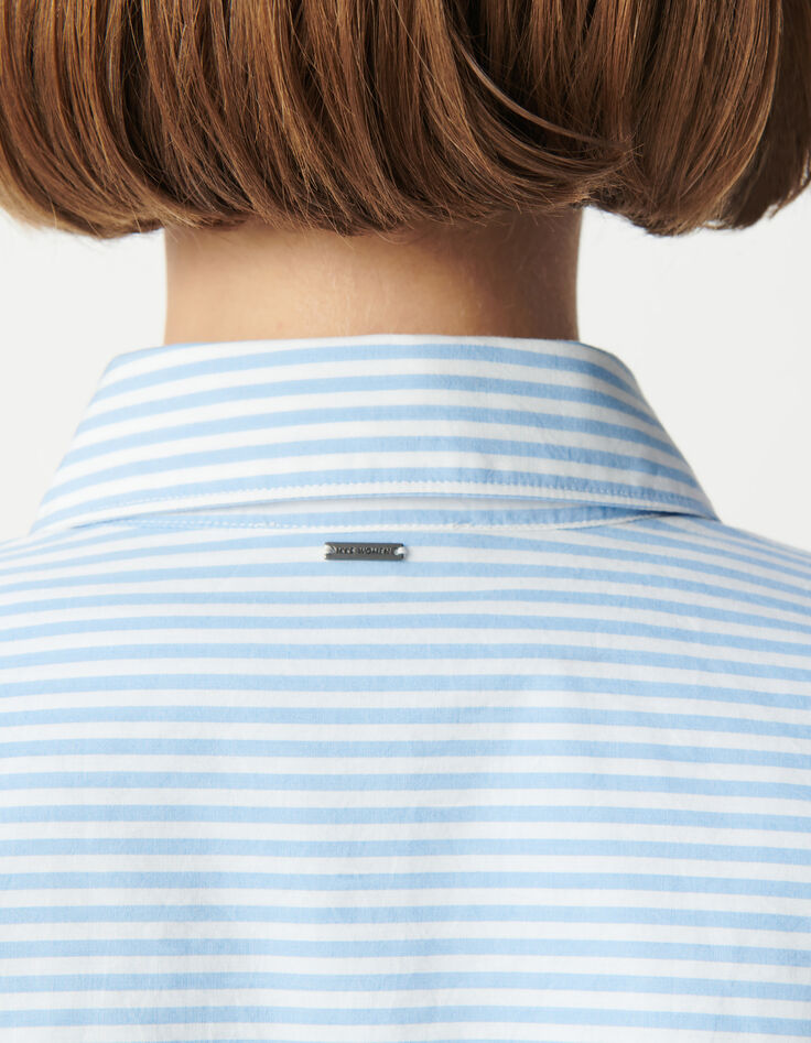Chemise à rayures bleues coton bio oversize Femme-6