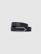 Ceinture noire cuir boucle chevron 1440 Femme-1