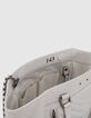 Sac cabas cuir LE 1440 MEDIUM BLANC matelassage chevrons femme-4