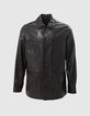 Pure Edition - Men's black leather overshirt jacket-6