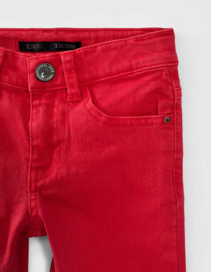 Boys’ faded red slim jeans - IKKS