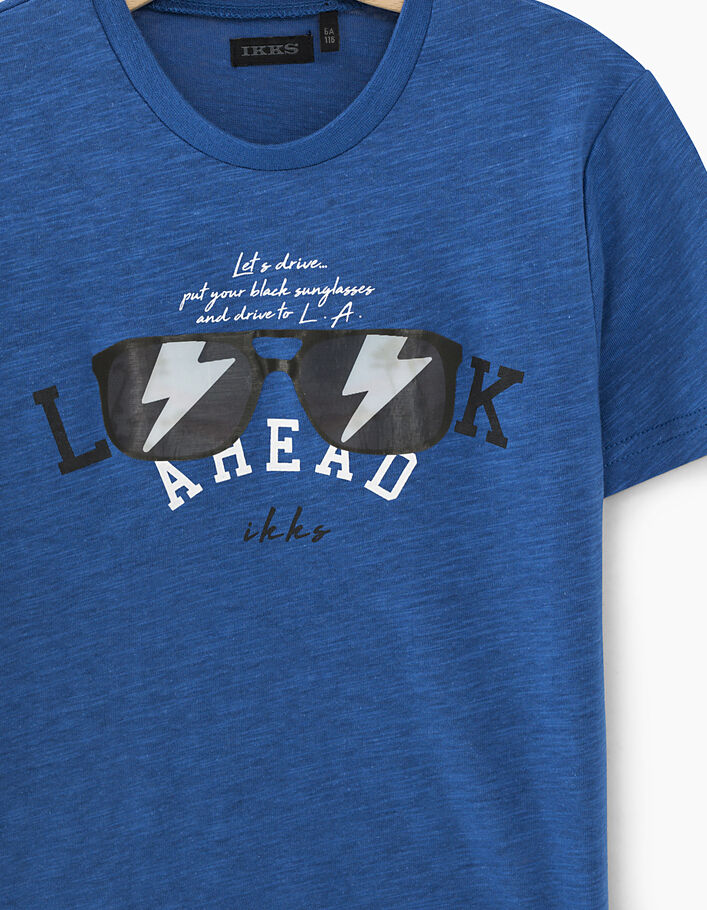 Boys’ dark blue lenticular glasses graphic T-shirt  - IKKS