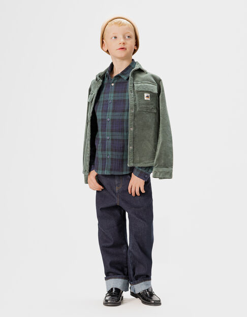 Sobrecamisa verde terciopelo botones presión niño - IKKS