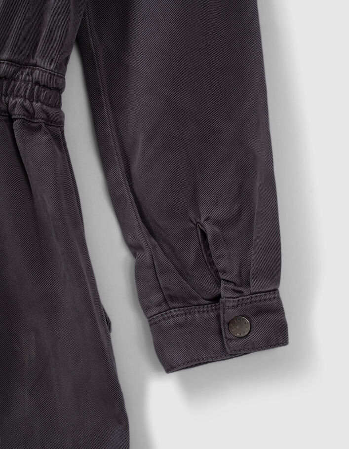 Grauer Mädchenoverall mit Reißverschluss aus Lyocell®-5
