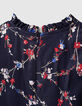 Blusa azul marino mini me estampado floral ni&ntilde;a -6