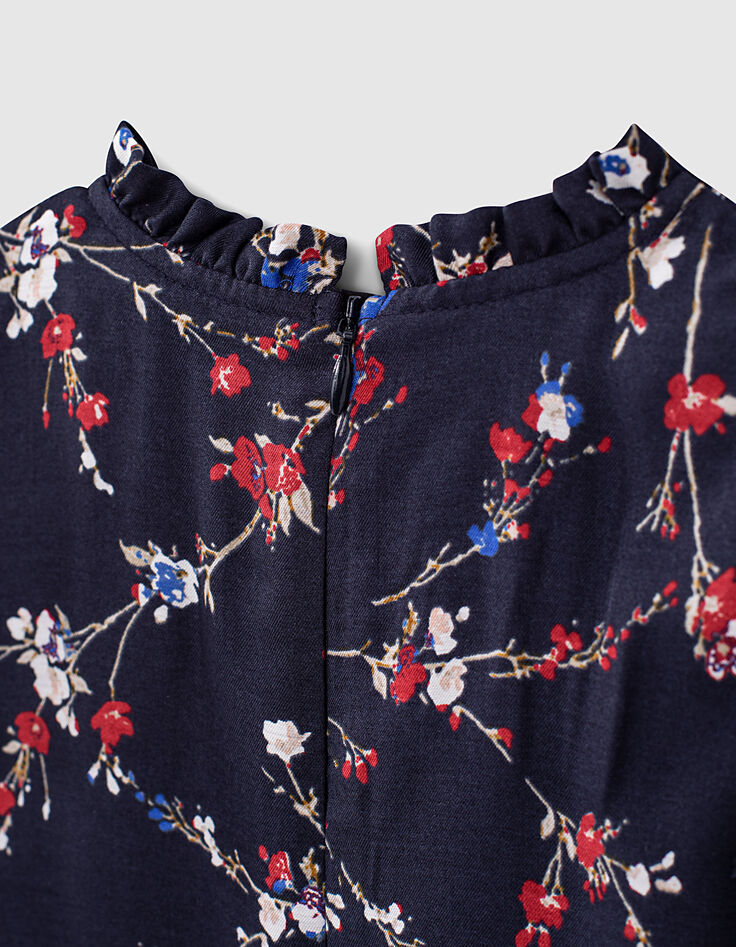 Blusa azul marino mini me estampado floral ni&ntilde;a -6