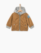 Blouson réversible camel et gris bébé garçon -1