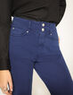 Donkerblauwe slouchy cropped jeans met halfhoge taille dames-2