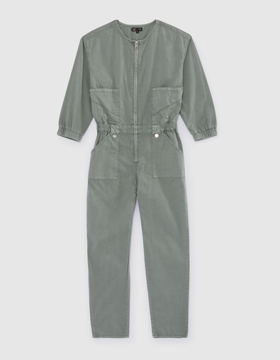 Khaki Mädchenoverall mit Reißverschluss - IKKS