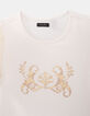 Girls’ white T-shirt with puff sleeves-2