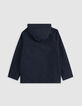 Blaue Jungenwindjacke mit Kapuze, Nylon, faux-uni-6