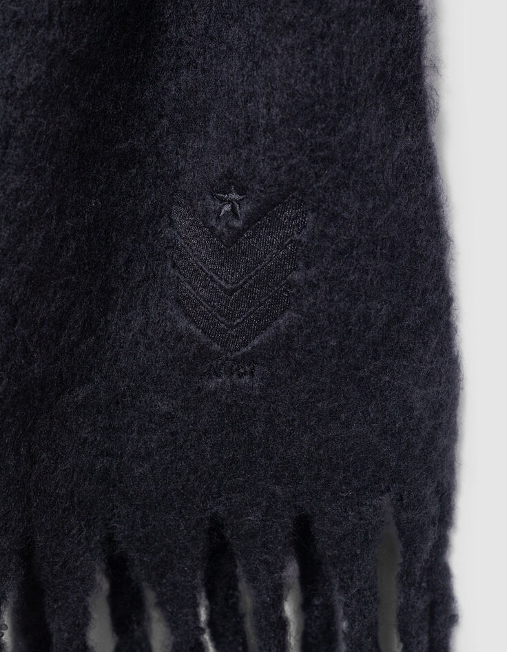 Echarpe noire 3 boutons Femme-4