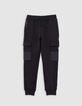 Ch&aacute;ndal bimaterial negro con bolsillos para ni&ntilde;os-1