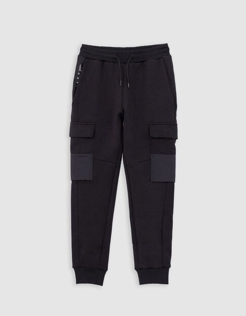 Jogging noir bi-mati&egrave;re poches battle gar&ccedil;on - IKKS